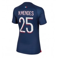 Camisa de Futebol Paris Saint-Germain Nuno Mendes #25 Equipamento Principal Mulheres 2023-24 Manga Curta
